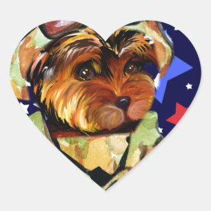 ADESIVO CORAÇÃO SOLDADO YORKIE POO