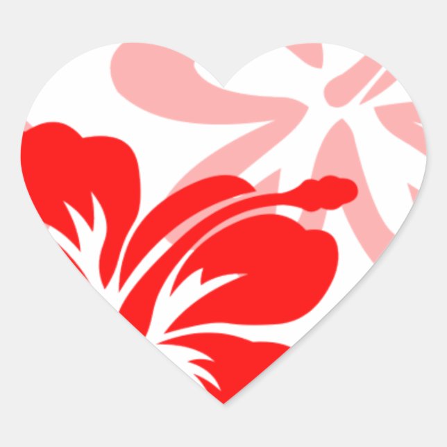 Adesivo Coração Sombras do Red Hibiscus (Frente)