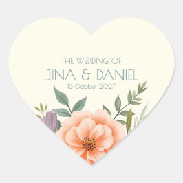 Adesivo Coração Sonho de Pêssego e Pétala