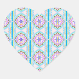 Adesivo Coração Sonho Pastel Boho Geométrico Kaleidoscópio