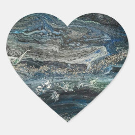 Adesivo Coração Sonhos da abstrato pintando cinza marítima do Ocea