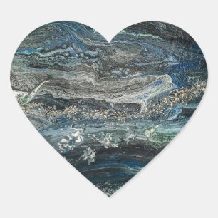 Adesivo Coração Sonhos da abstrato pintando cinza marítima do Ocea