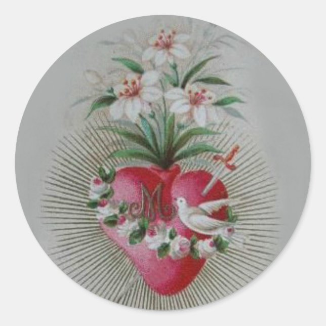 Adesivo Coração Sortudo Imaculado da Virgem Maria (Frente)