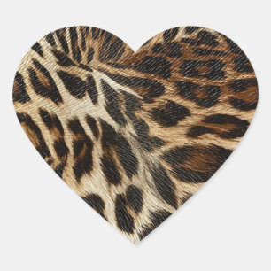 Adesivo Coração Spiffy Leopard Spots Leather Grain