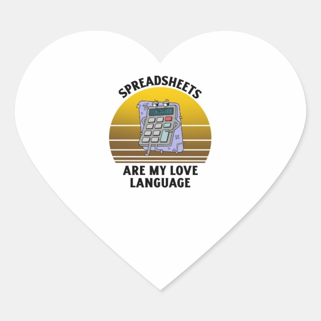 Adesivo Coração Spreadsheets are my love language (Frente)
