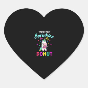 Adesivo Coração Sprinkles de Unicórnio Fofo no Seu Donut Adultos C