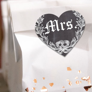 Adesivo Coração Sra. do futuro do quadro da noiva da lua de mel