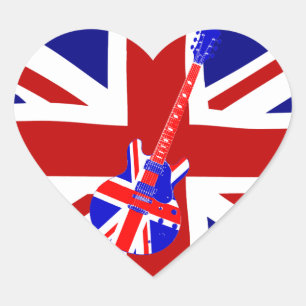 Adesivo Coração Sticke britânico da forma do coração da arte 2 