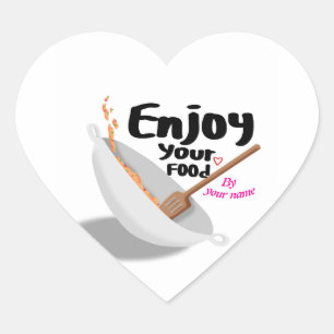 Adesivo Coração Sticker Aproveite sua Comida