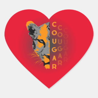 Adesivo Coração sticker Custom cougar