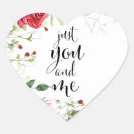 Adesivo Coração Sticker Saint-Valentin Élégant "Just You and Me" 