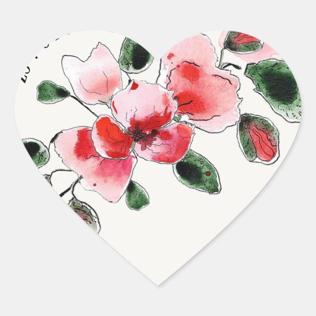 Adesivo Coração Stickers "Coquelicots" (Frente)