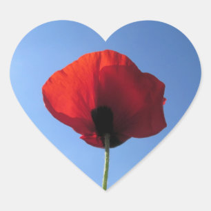 Adesivo Coração Stickers - Dia Memorial Céu Azul Vermelho