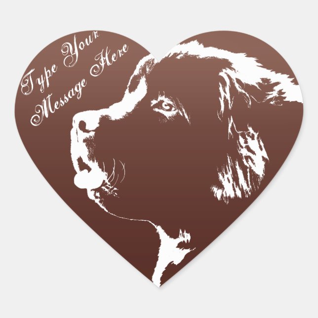 Adesivo Coração Stickers Personalizados de Cachorros na Terra Nova (Frente)