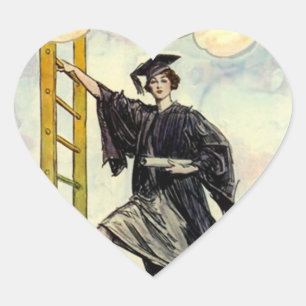 Adesivo Coração STICKERSGraduation Lady Ladder of Success Heart