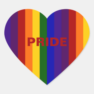 Adesivo Coração Stripes Arco-íris