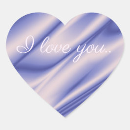 Adesivo Coração Suave e elegante textura de seda violeta.