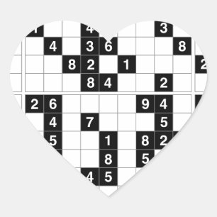 Adesivo Coração sudoku branco preto