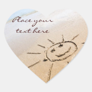 Adesivo Coração Sun Na Praia