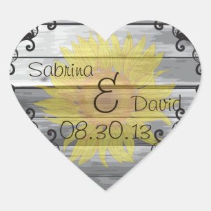 Adesivo Coração Sunflower Barn Wood Collection Envelope Seal
