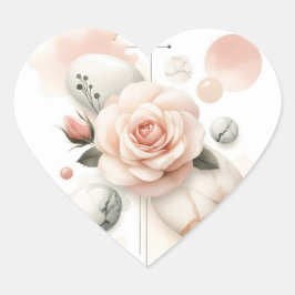 Adesivo Coração Sussurro de uma Rosa - Uma Legância Sonhadora de A