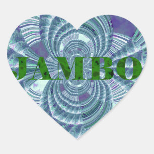 Adesivo Coração Swaga Jambo Hakuna Matata Quênia Giraffe Safari Wo