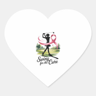 Adesivo Coração Swing para o Cancer do Cure Golf Breast