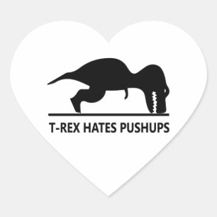Adesivo Coração t-rex odeia flexões.ai