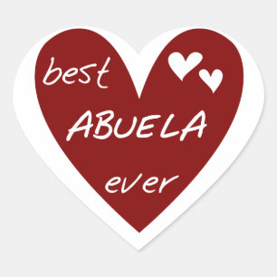 Adesivo Coração T-shirt e presentes de Abuela do coração vermelho
