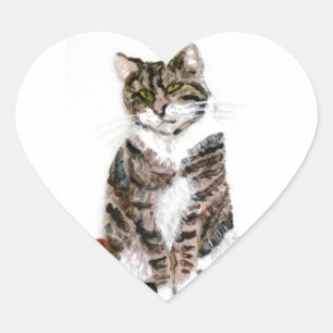 Adesivo Coração Tabulação de pintura de Gatinho Cóctil
