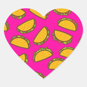 Adesivo Coração tacos cor-de-rosa