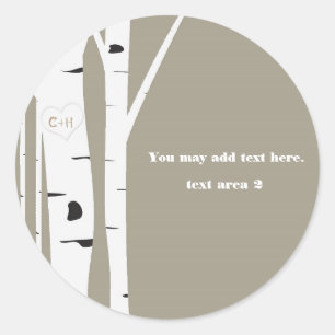 Adesivo Coração Talhado em Bétula Rústica Favor Taupe