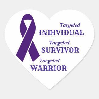 Adesivo Coração Targeted Individuals Awareness Survivor Warrior