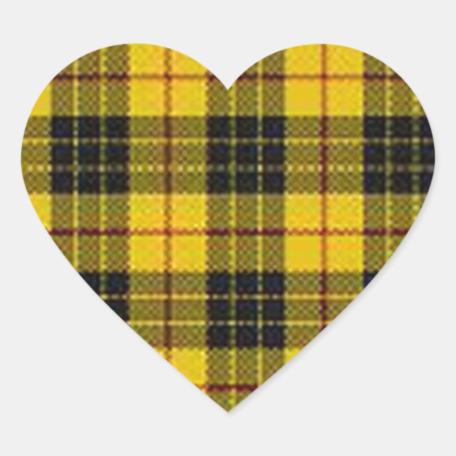 Adesivo Coração Tartan amarelo (Frente)