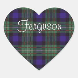 Adesivo Coração Tartan do Scottish da xadrez do clã de Ferguson
