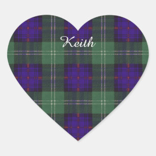 Adesivo Coração Tartan do Scottish da xadrez do clã de Keith