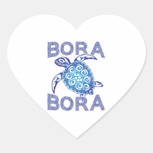 Adesivo Coração Tartaruga-do-mar azul polinésia Bora Bora