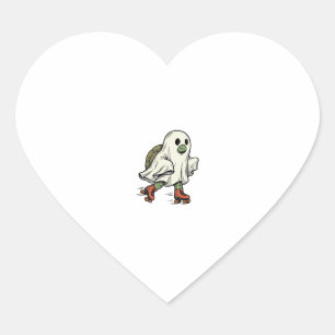 Adesivo Coração Tartaruga Fantasma Patins Desenho Vintage Hallowee