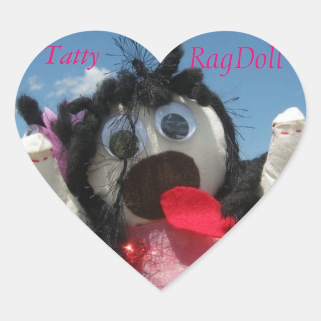 Adesivo Coração Tatty Ragdoll Sticker (Frente)