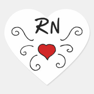 Adesivo Coração Tatuagem do amor do RN das enfermeiras