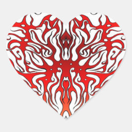 Adesivo Coração Tatuagem Tribal do Coração Vermelho dia de os namo