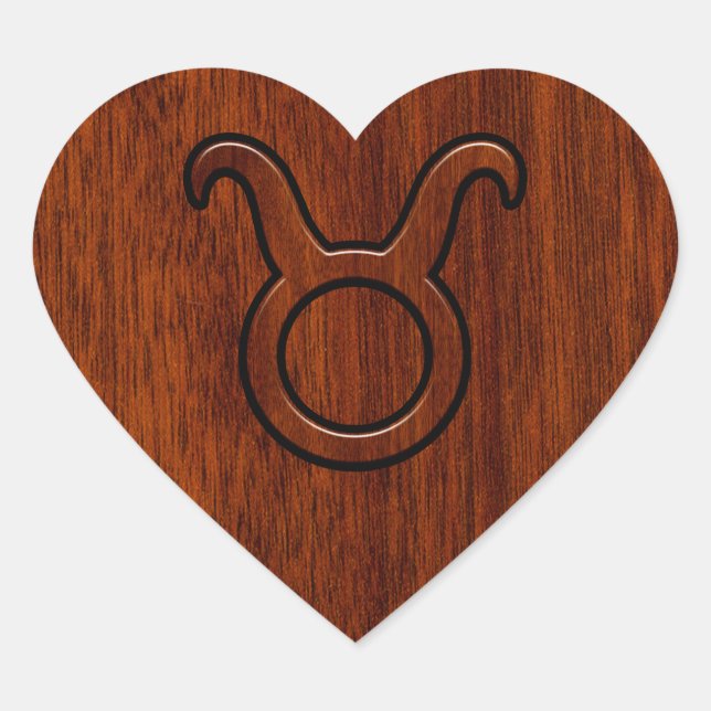 Adesivo Coração Taurus Zodiac - Sinal de Mahogany (Frente)