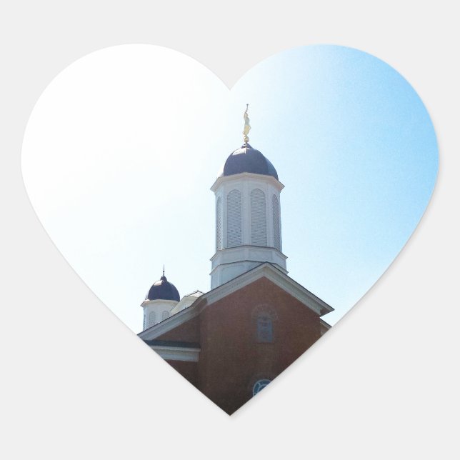Adesivo Coração templo mormon de lds (Frente)