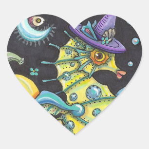 ADESIVO CORAÇÃO TEMPORADA FANTASIA COLORIDA, BRUXELA NO MAR DE MAL