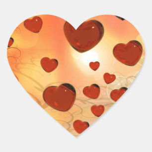 Adesivo Coração Tendência de corações amorosos, acessórios. Dia de