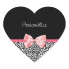 Tendência Leopard Impressão e Fita Rosa com Nome