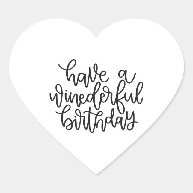Adesivo Coração Tenha um aniversário maravilhoso (Frente)
