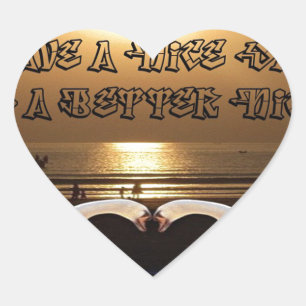 Adesivo Coração Tenha um belo dia e uma boa noite.