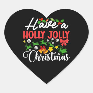 Adesivo Coração Tenha Uma Holly Jolly Natal-86096