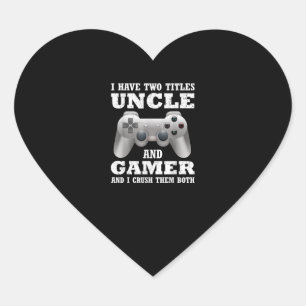 Adesivo Coração Tenho Dois Títulos Tio Gamer Engraçado Gamer